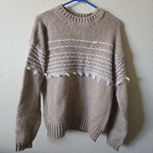 Cozy Tan Crew Neck Sweater